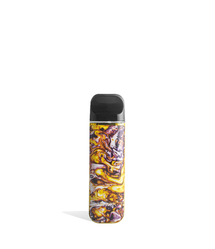 Yellow Purple front view SMOK NOVO 2 Ultra Portable Pod System Vaporizer on white studio background