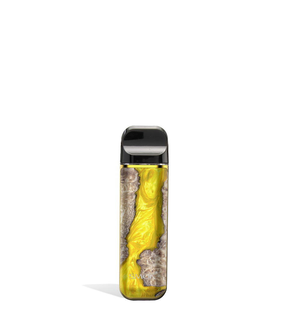 Yellow Stabilizing Wood front view SMOK NOVO 2 Ultra Portable Pod System Vaporizer on white studio background