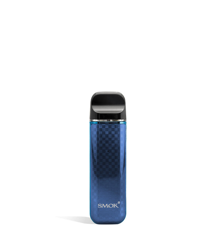 Blue Carbon Fiber front SMOK NOVO 3 25w Pod Mod System on white background