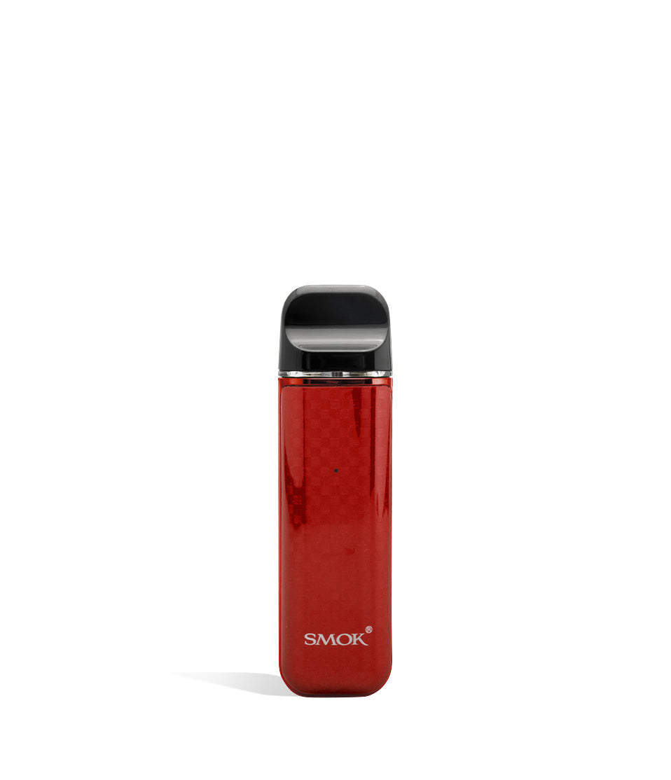 Red Carbon fiber front SMOK NOVO 3 25w Pod Mod System on white background