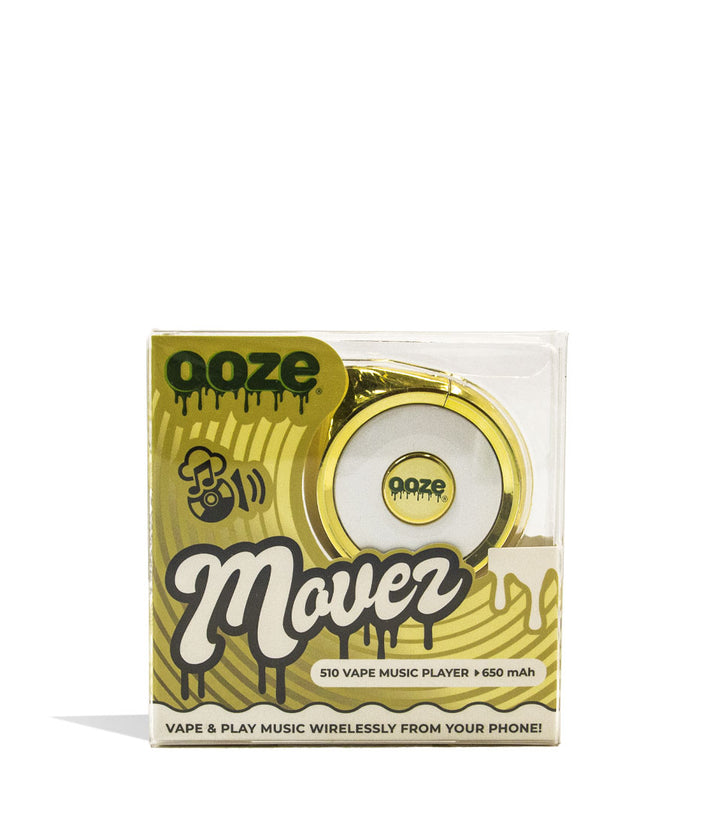 Lucky Gold Ooze Moves Cartridge Vaporizer and Wireless Speaker Packaging View on White Background