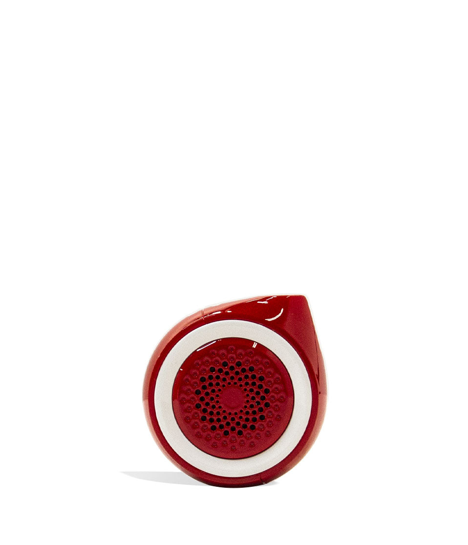 Ruby Red Ooze Moves Cartridge Vaporizer and Wireless Speaker Back View on White Background