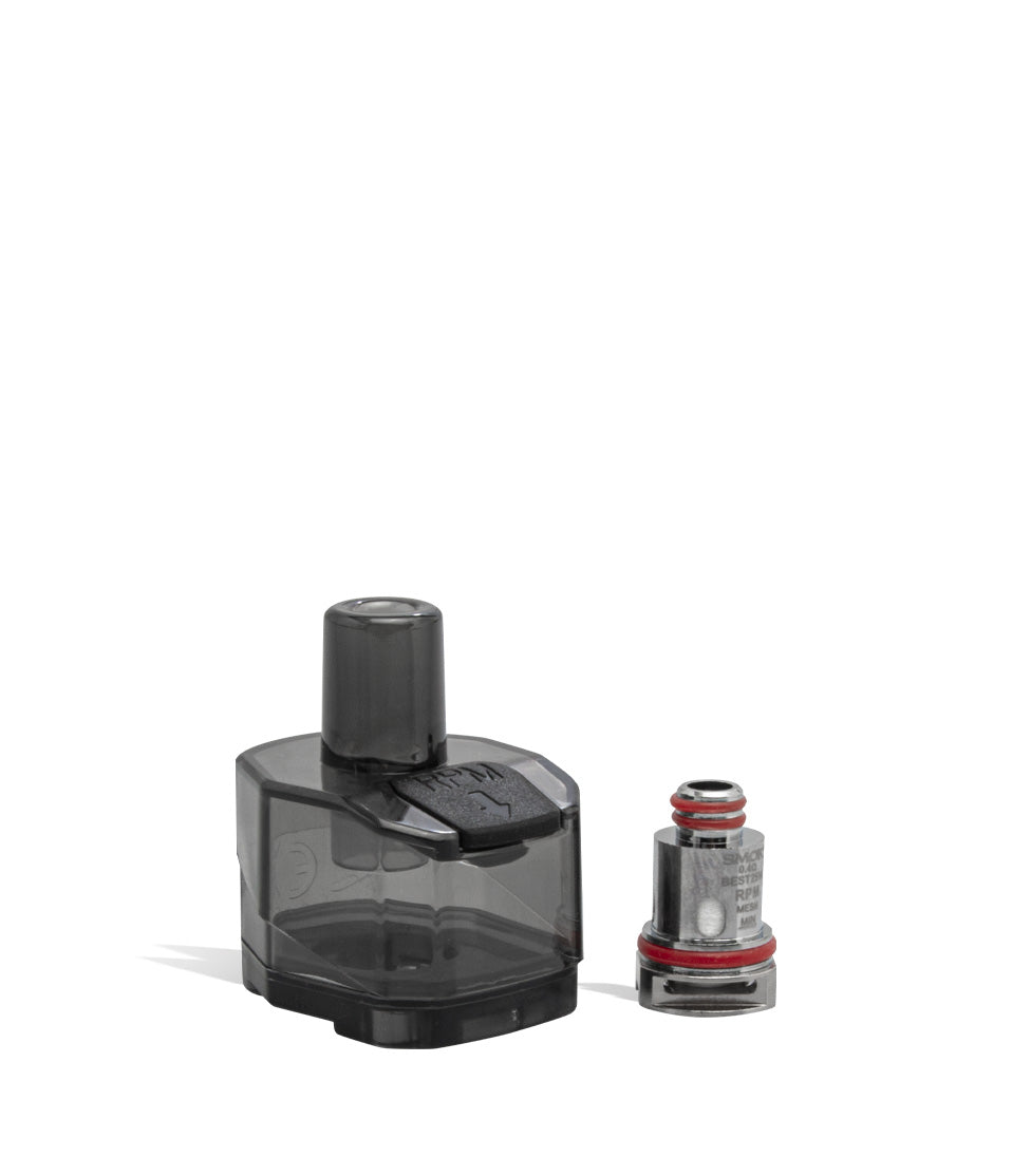 Pod w/coil SMOK Scar P3 80w Pod Kit with Internal Battery on white studio background