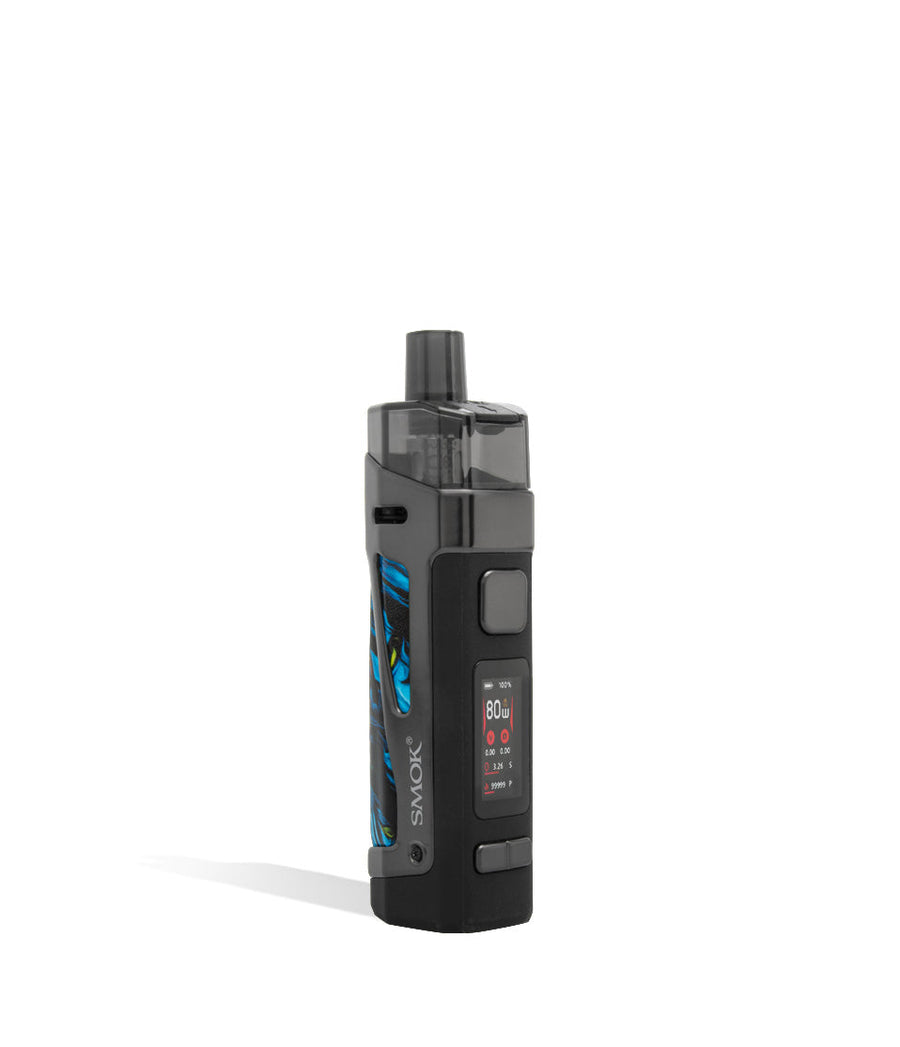 Fluid Blue side view SMOK Scar P3 80w Pod Kit with Internal Battery on white background
