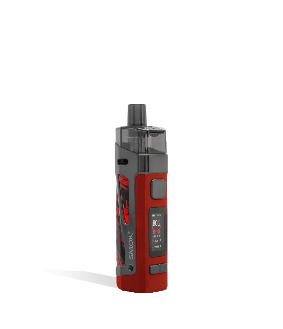 Fluid Red side view SMOK Scar P3 80w Pod Kit with Internal Battery on white background