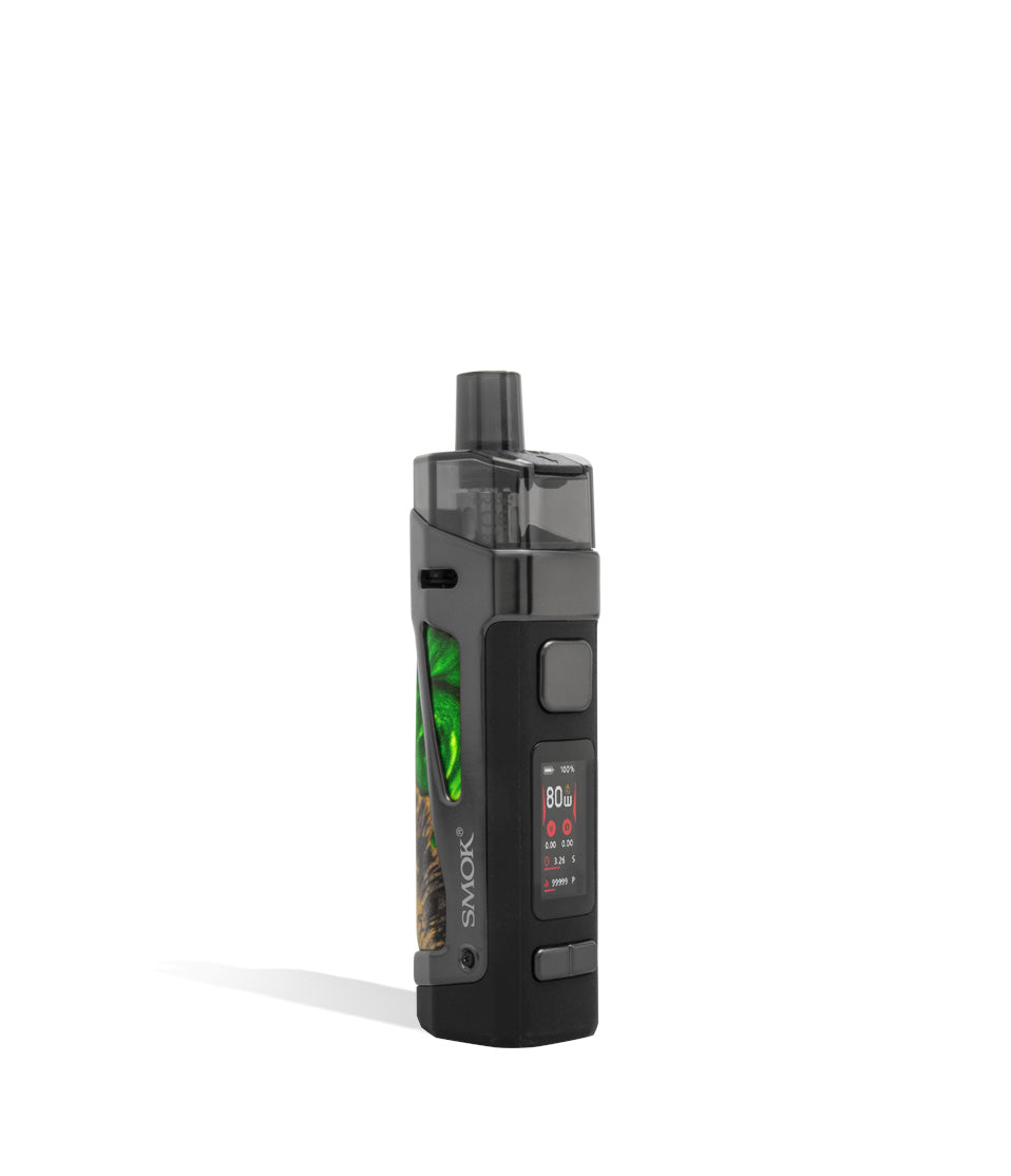 Green Stabilizing Wood side view SMOK Scar P3 80w Pod Kit with Internal Battery on white background