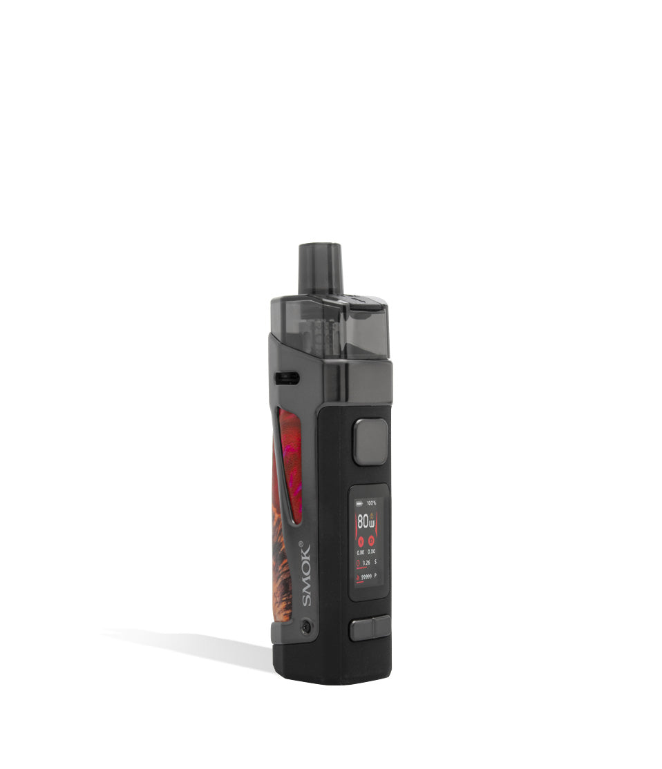 Red Stabilizing Wood side view SMOK Scar P3 80w Pod Kit with Internal Battery on white background