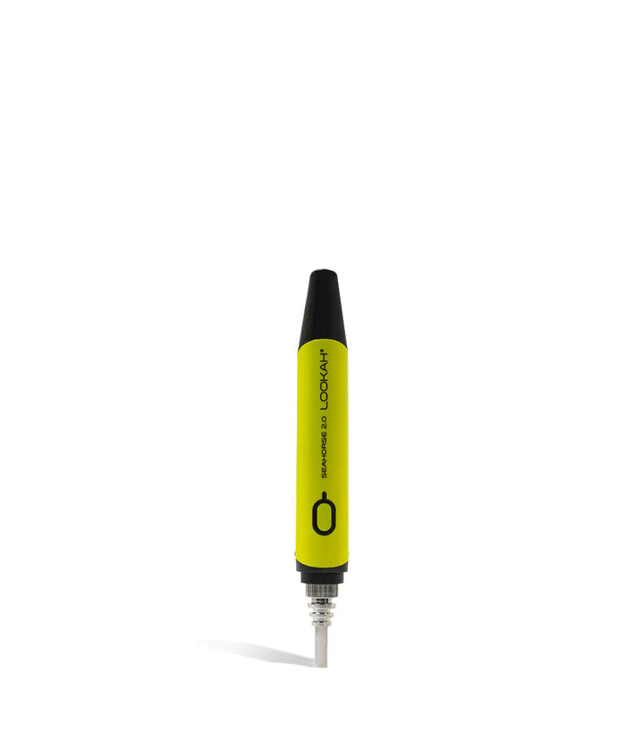 Yellow front Lookah Seahorse 2.0 Portable Nectar Collector on white background