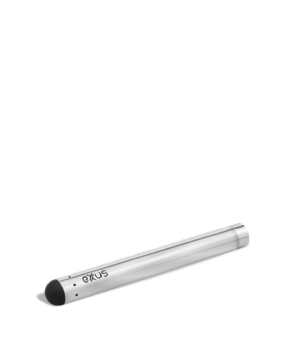 Silver bottom view Exxus Vape Slim Auto Draw Cartridge Vaporizer on white studio background