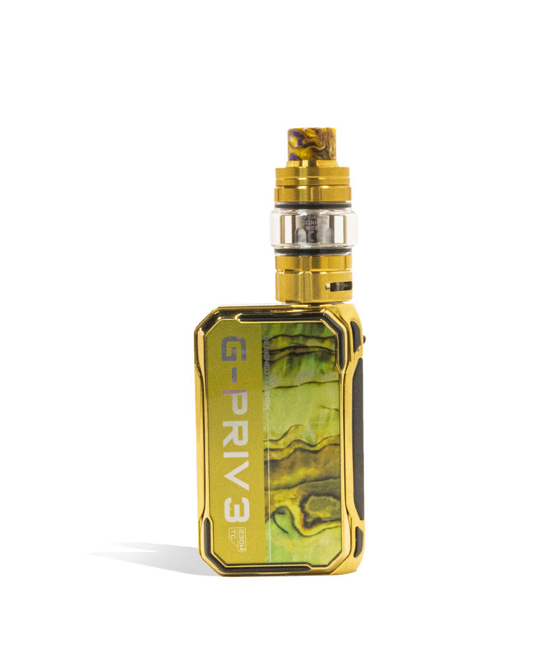 Gold back view SMOK G-PRIV 3 230w Box Mod Starter Kit on white studio background