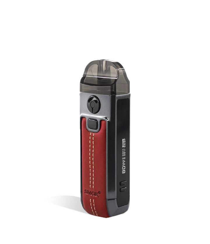 Leather Red side view SMOK Nord 4 80w Pod Starter Kit on white background