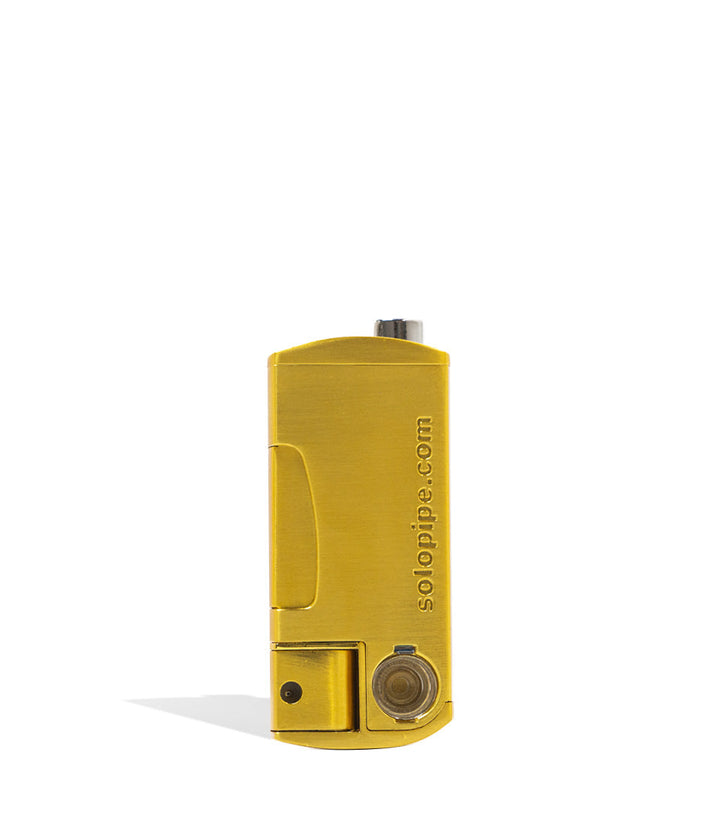 Gold front view SoloPipe Original Hand Pipe on white studio background