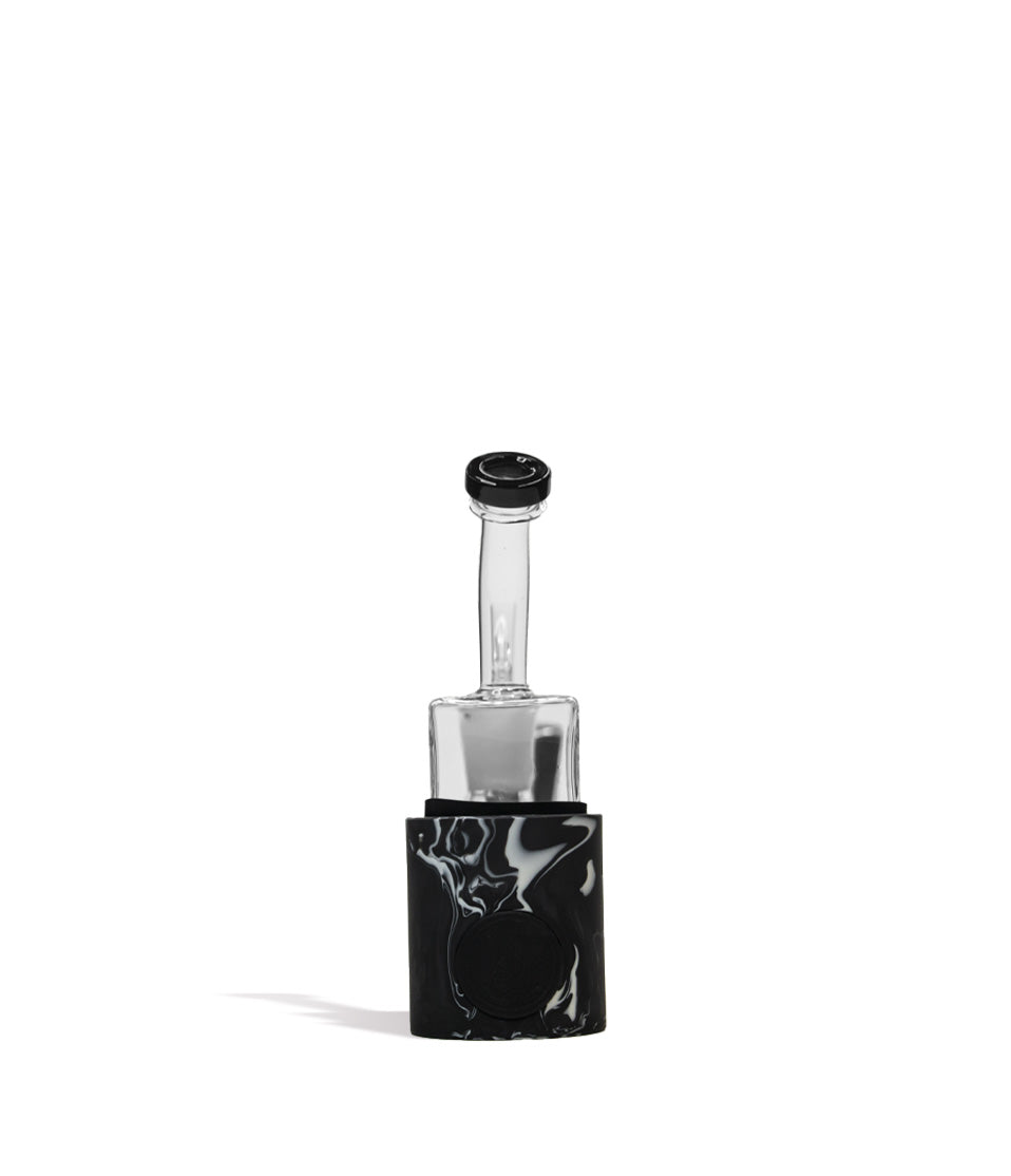 Black White Side Stache Rio Portable Dab Rig on white studio background