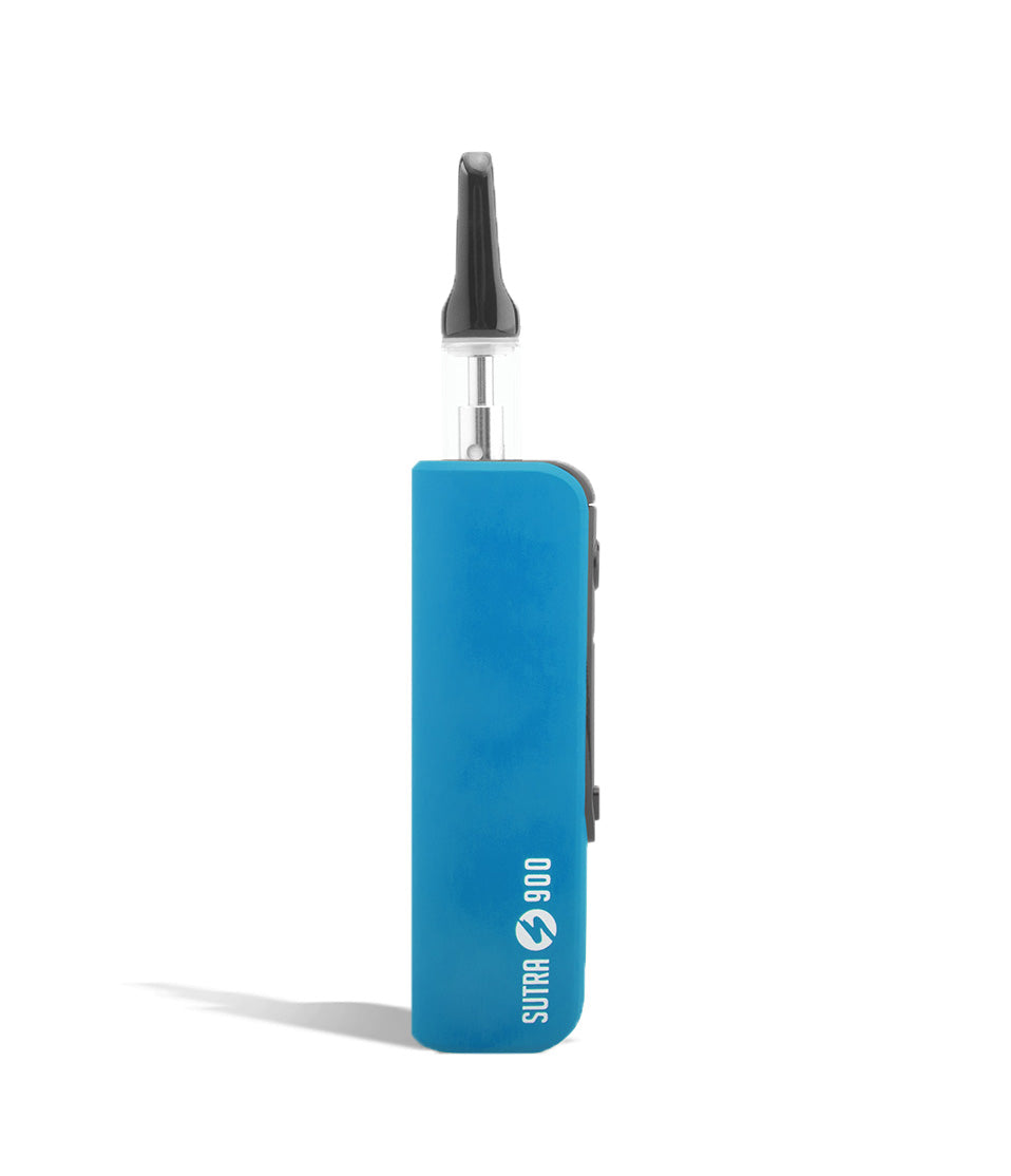 Blue side view Sutra Vape STIK 900 Cartridge Vaporizer on white studio background