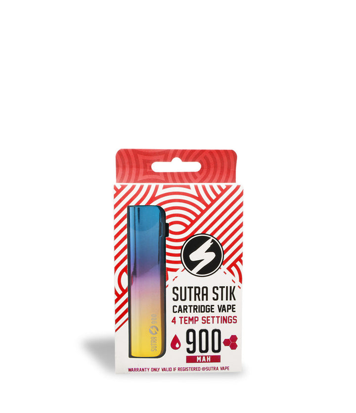 Full Color Box front view Sutra Vape STIK 900 Cartridge Vaporizer on white studio background