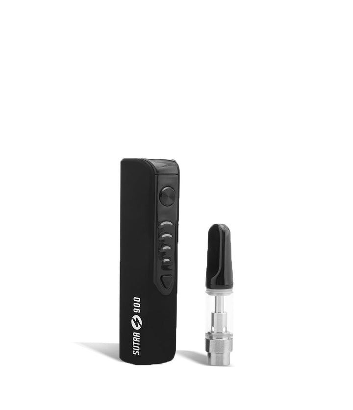 Black side with cart Sutra Vape STIK 900 Cartridge Vaporizer on white studio background