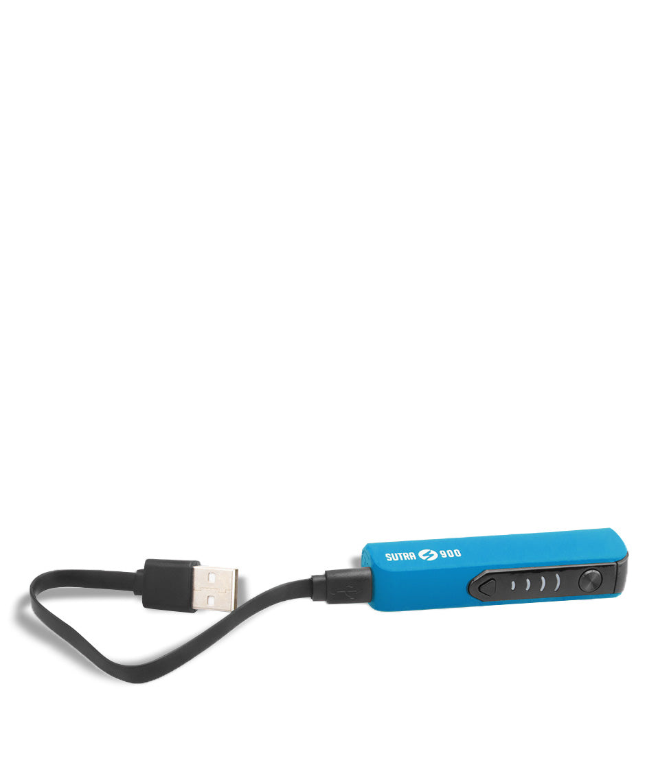 Blue with charger Sutra Vape STIK 900 Cartridge Vaporizer on white studio background