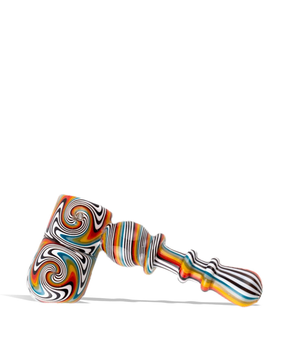 Hippie Stokes 5 inch Glass Bubbler Hand Pipe on white background