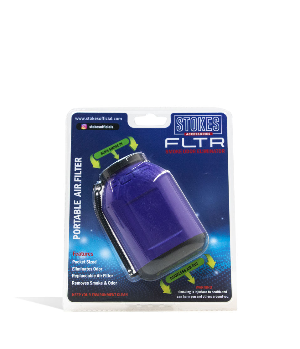 Purple Stokes FLTR Smoke Odor Eliminator with Replaceable Filters Front View on White Background