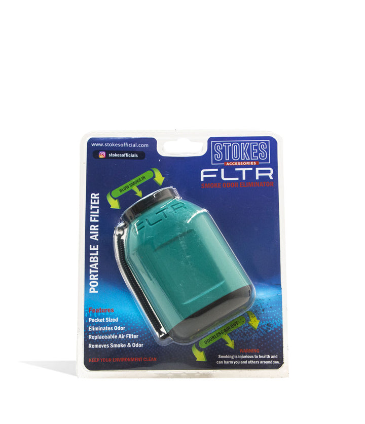 Teal Stokes FLTR Smoke Odor Eliminator with Replaceable Filters Front View on White Background