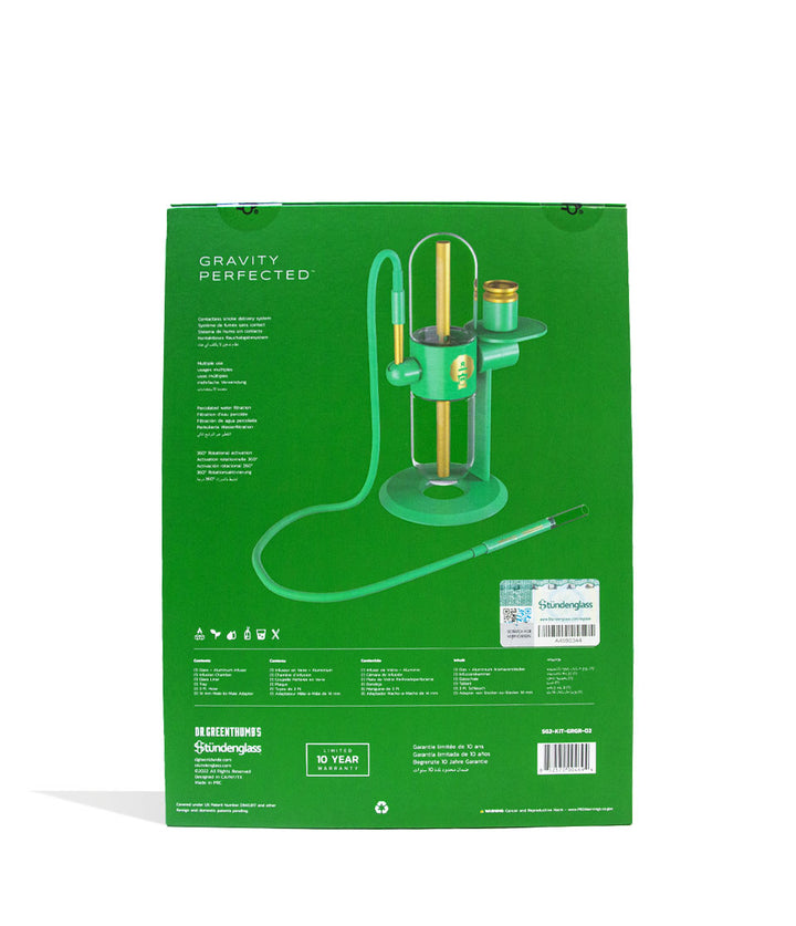 Stündenglass Dr Greenthumb Gravity Infuser Packaging Back View on White Background