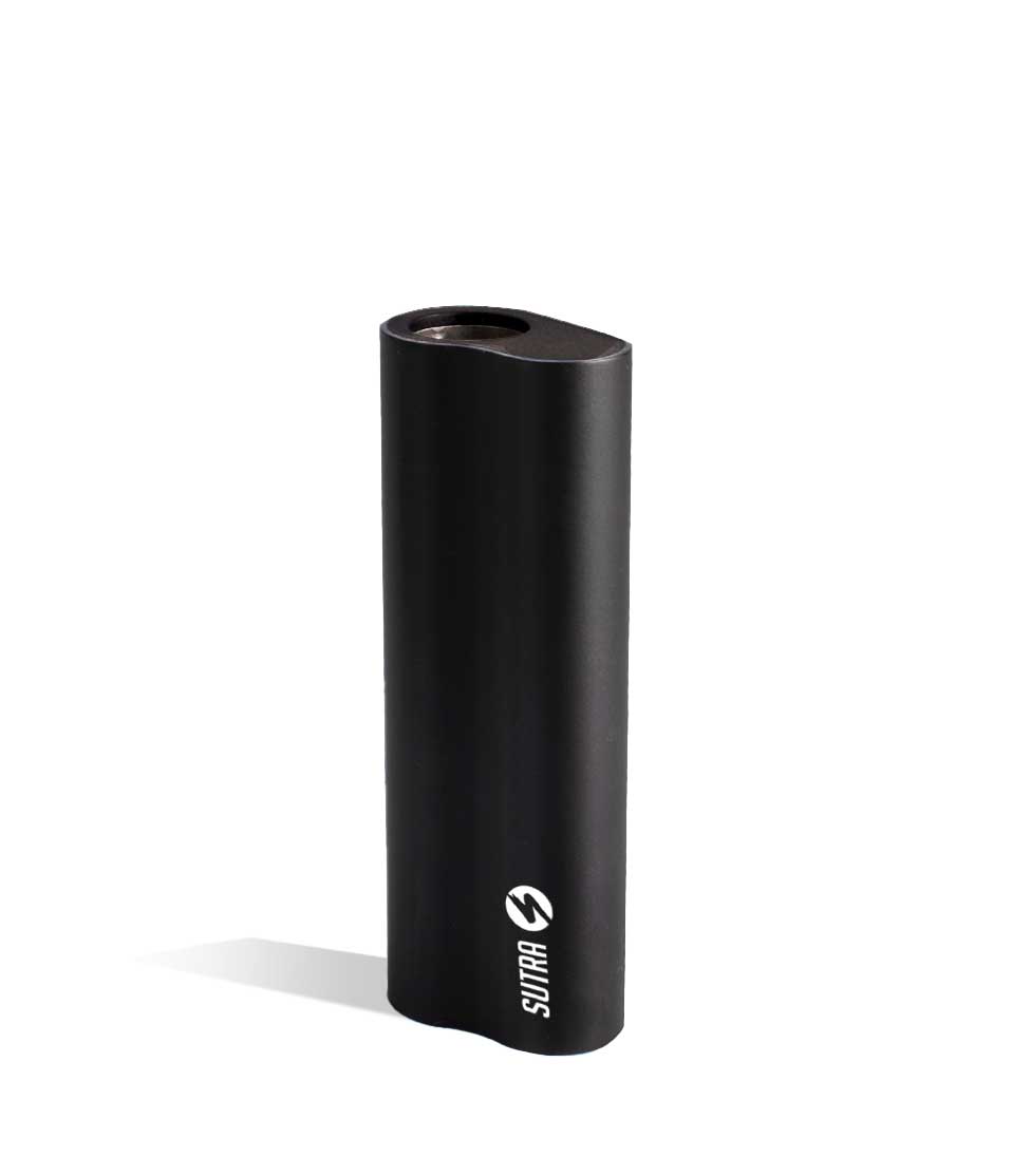 Black front view Sutra Vape Auto Cartridge Vaporizer on white background