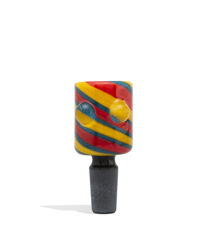 Red/Yellow/Blue Swirl Colored Bowl on white background