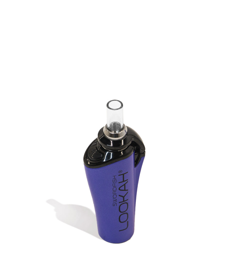 Purple above view Lookah Swordfish Portable Concentrate Vaporizer on white background