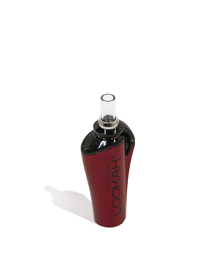Red above view Lookah Swordfish Portable Concentrate Vaporizer on white background