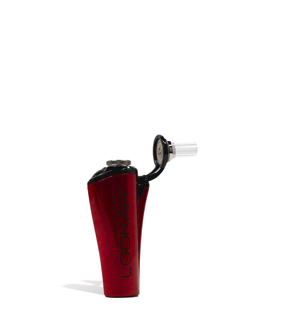 Red open view Lookah Swordfish Portable Concentrate Vaporizer on white background
