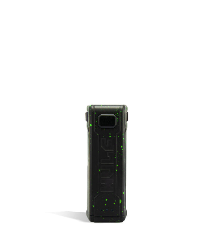 Black Green Spatter face Wulf Mods UNI S Adjustable Cartridge Vaporizer on white background