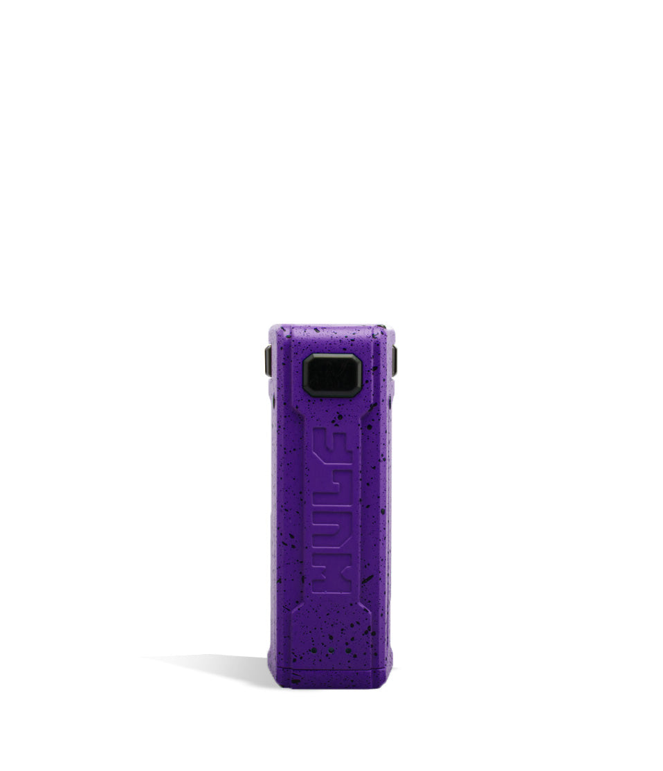 Purple Black Spatter face Wulf Mods UNI S Adjustable Cartridge Vaporizer on white background