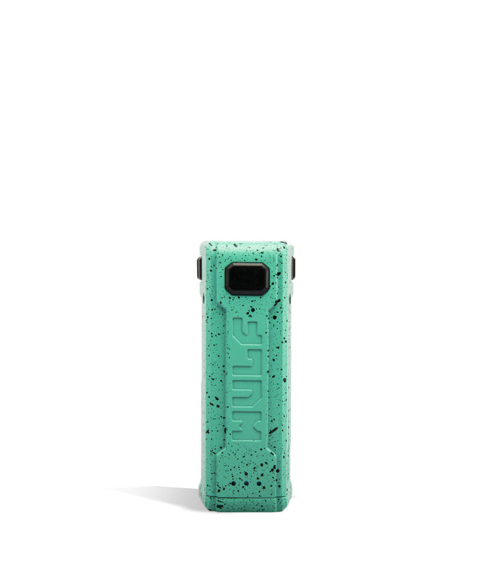 Teal Black Spatter Face Wulf Mods UNI S Adjustable Cartridge Vaporizer on white background