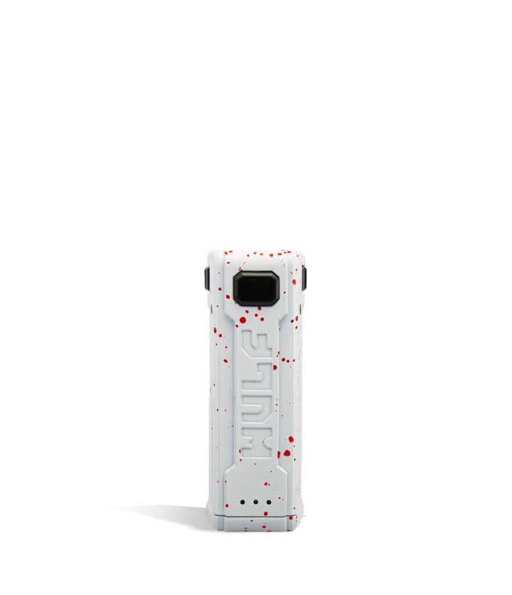 White Red Spatter face Wulf Mods UNI S Adjustable Cartridge Vaporizer on white background