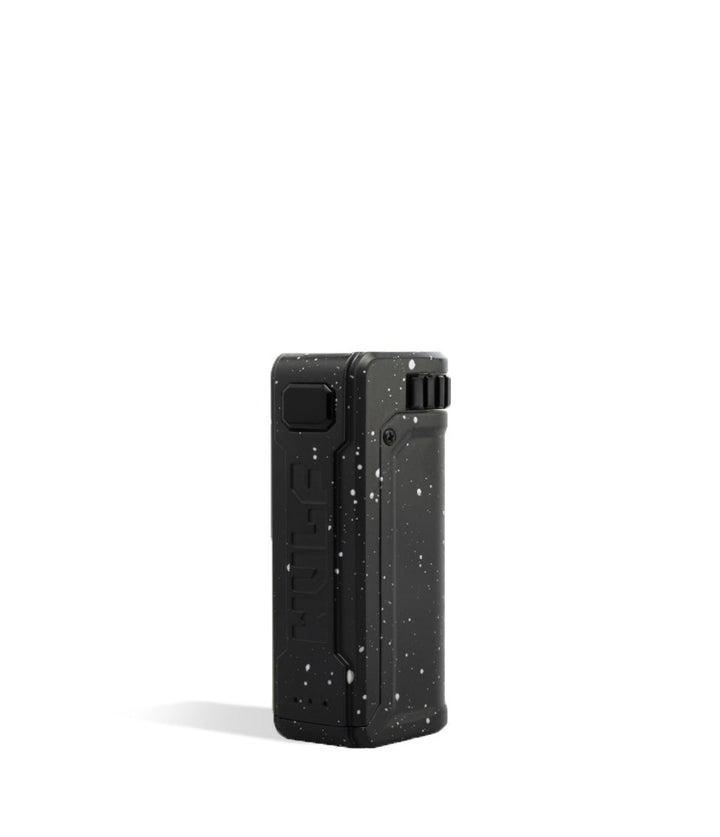 Black White spatter side Wulf Mods UNI S Adjustable Cartridge Vaporizer on white background