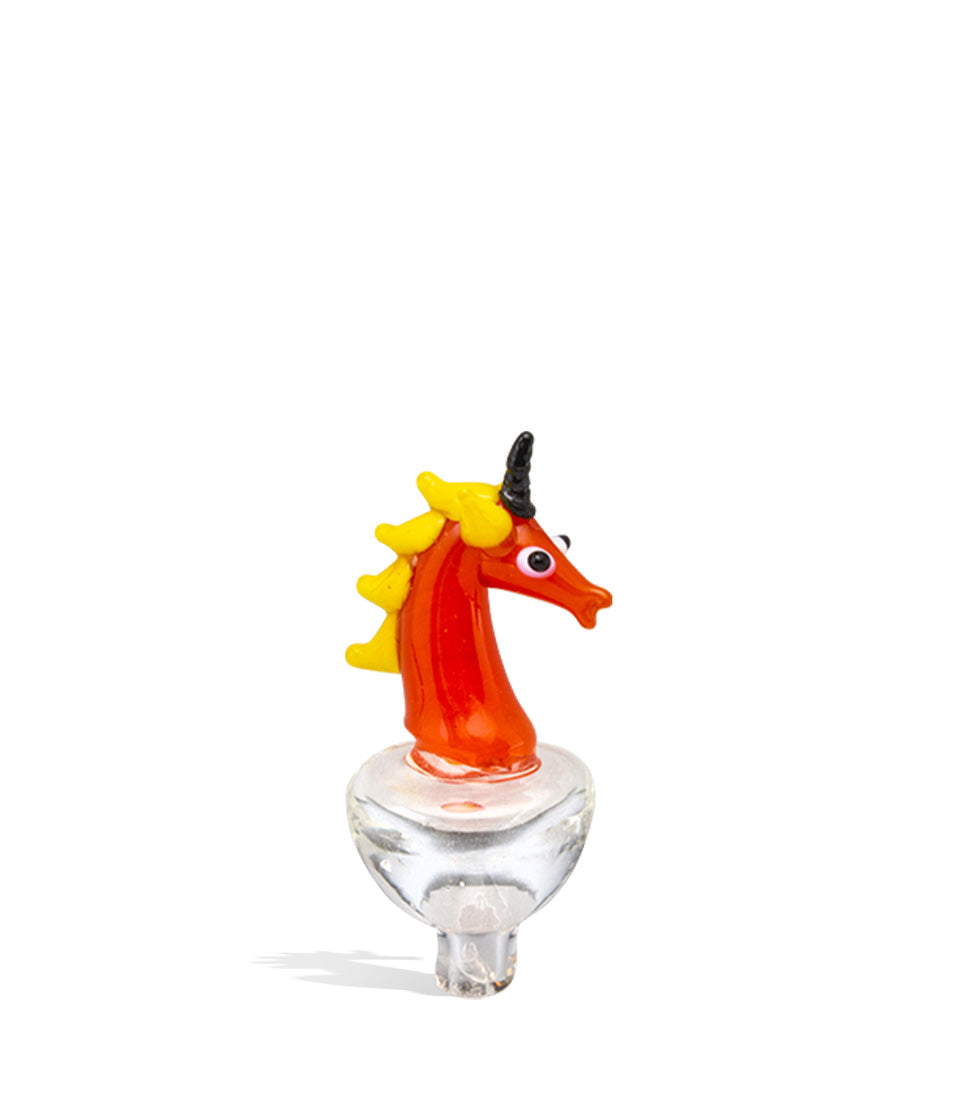 Red Unicorn Carb Cap on white studio background