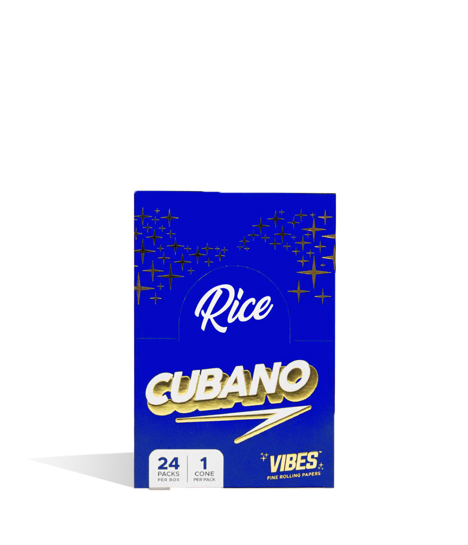 Rice Vibes Cubano Pre Rolled Cone Display 24k on white studio background