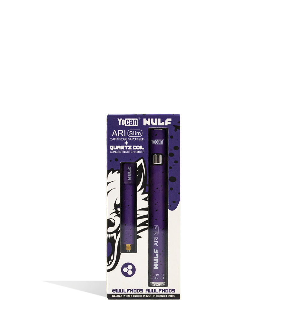 Wulf Mods ARI Slim Concentrate Kit Purple Black Spatter packaging on white background