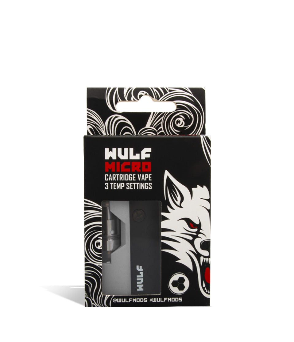 White Packaging Wulf Mods Micro Cartridge Vaporizer on white background