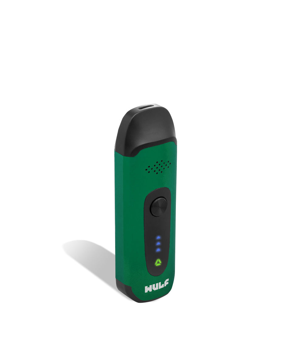 Green above Wulf Mods Next Vaporizer on white background