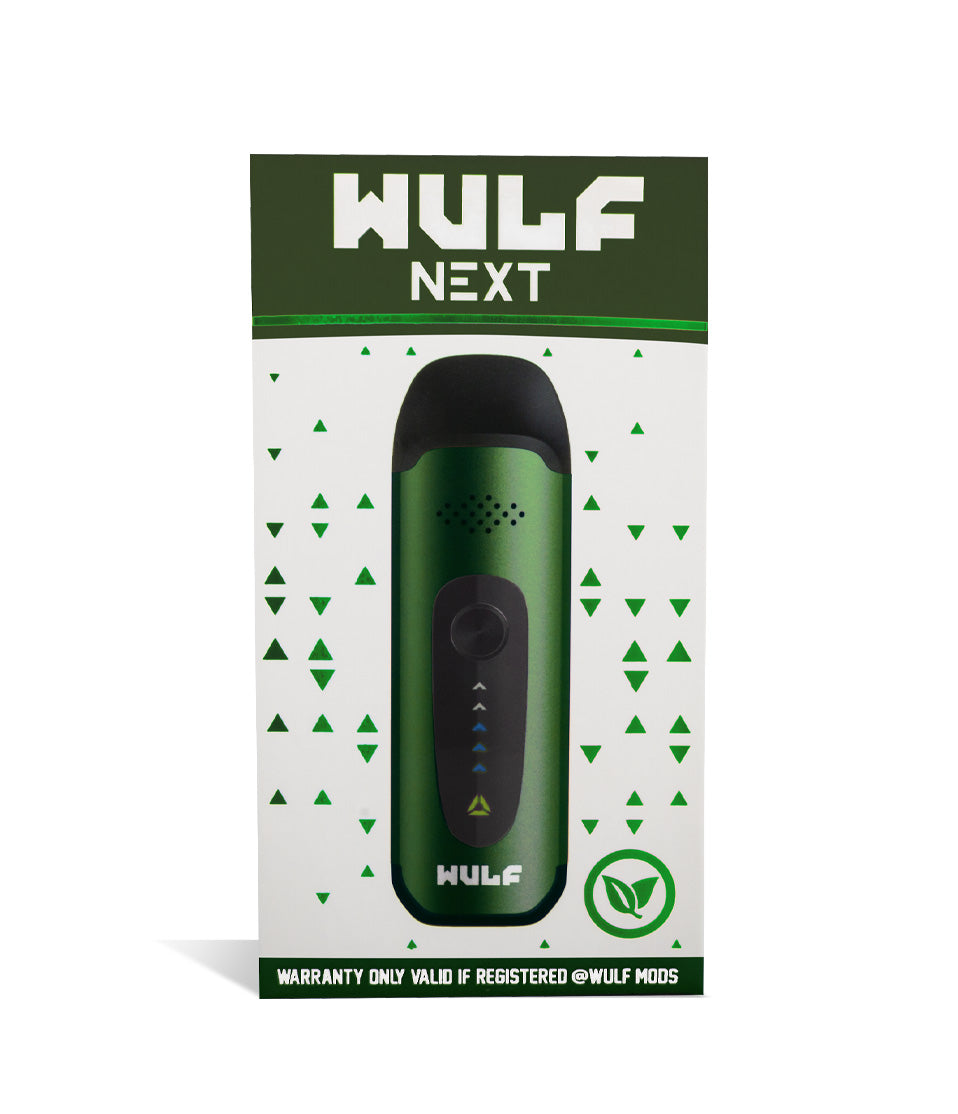 Green Box  Wulf Mods Next Vaporizer on white studio background