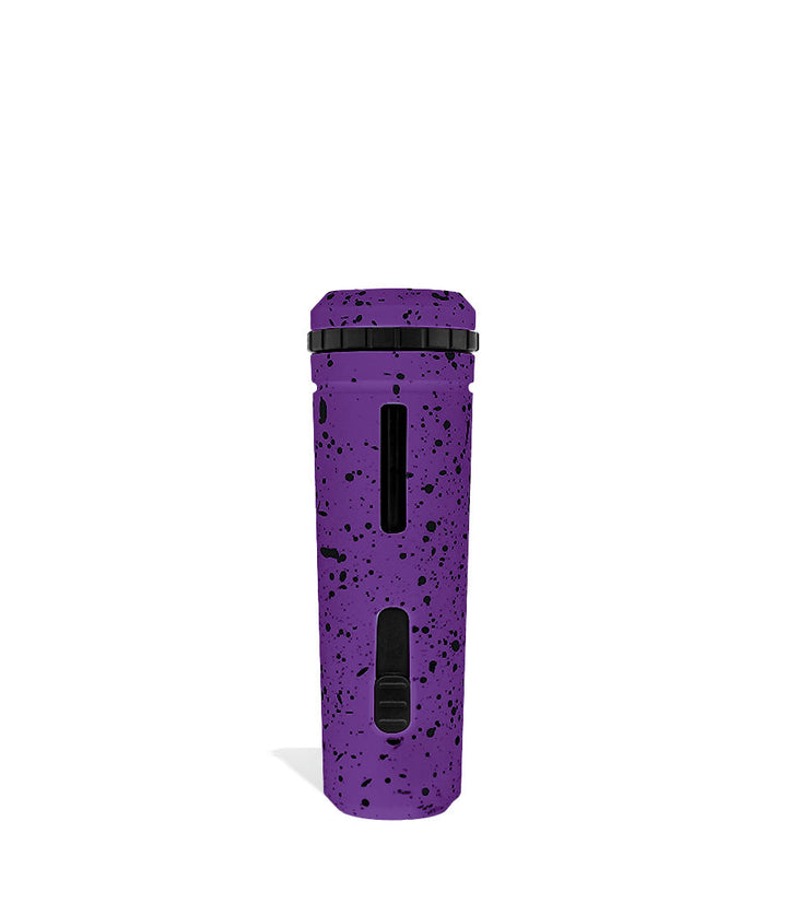 Purple Black Spatter back view Wulf Mods UNI Adjustable Cartridge Vaporizer on white studio background