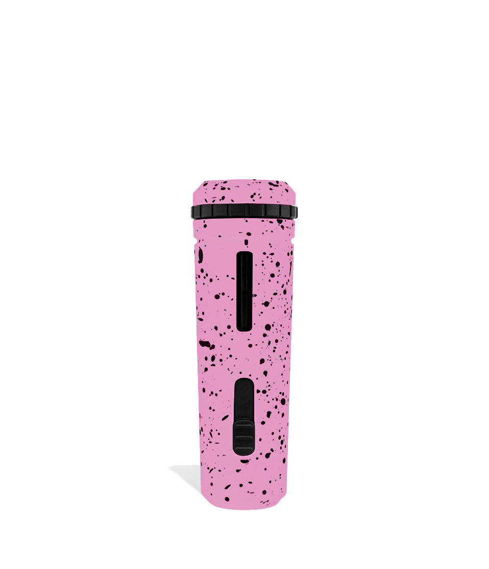 Pink Black Spatter back view Wulf Mods UNI Adjustable Cartridge Vaporizer on white studio background