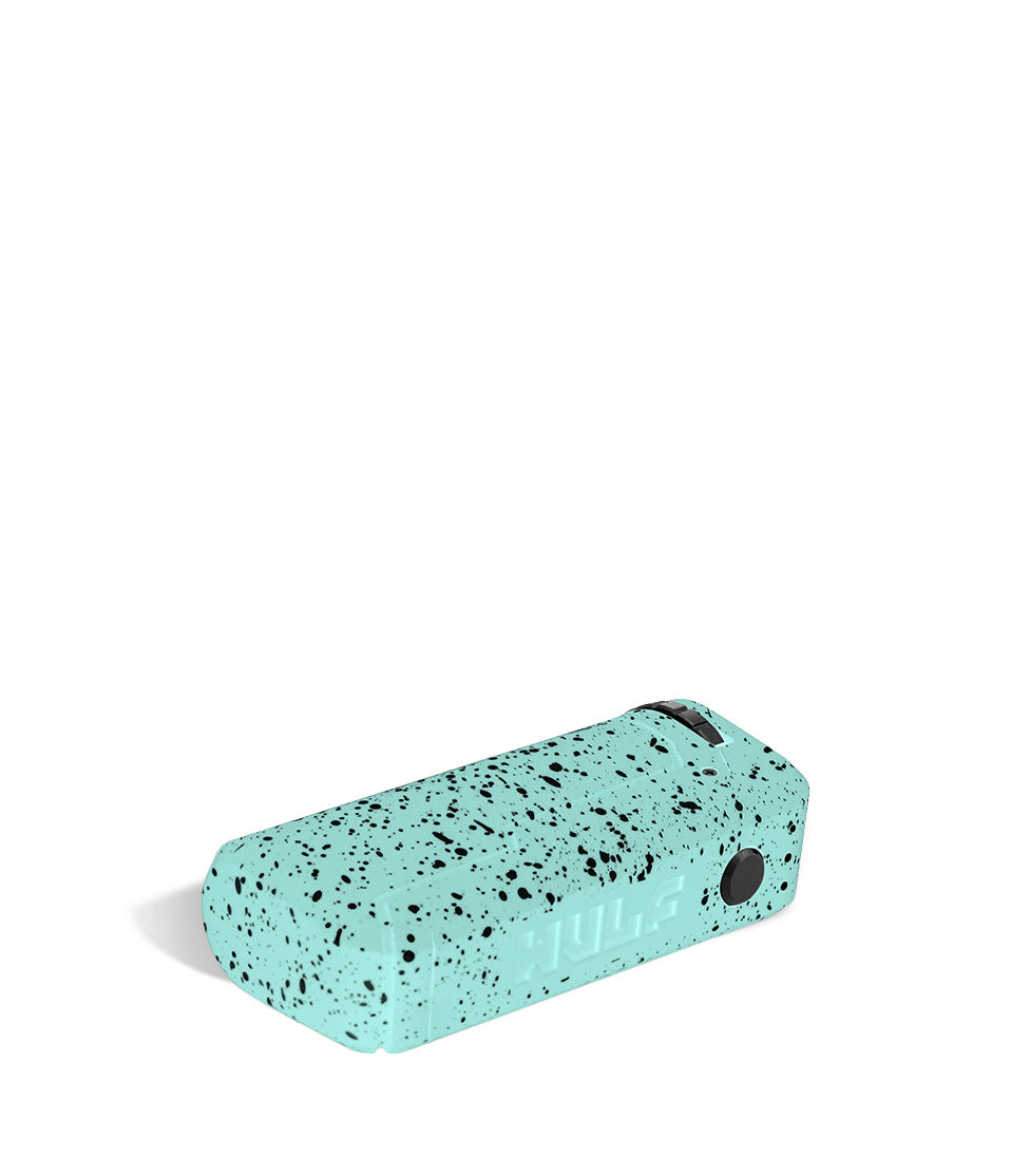 Teal Black Spatter bottom view Wulf Mods UNI Adjustable Cartridge Vaporizer on white studio background