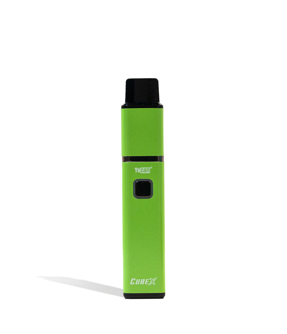 Green Yocan CubeX Concentrate Vaporizer Front View on White Background