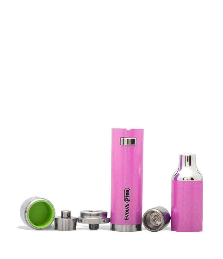 Sakura Pink apart Yocan Evolve Plus Concentrate Kit on white studio background
