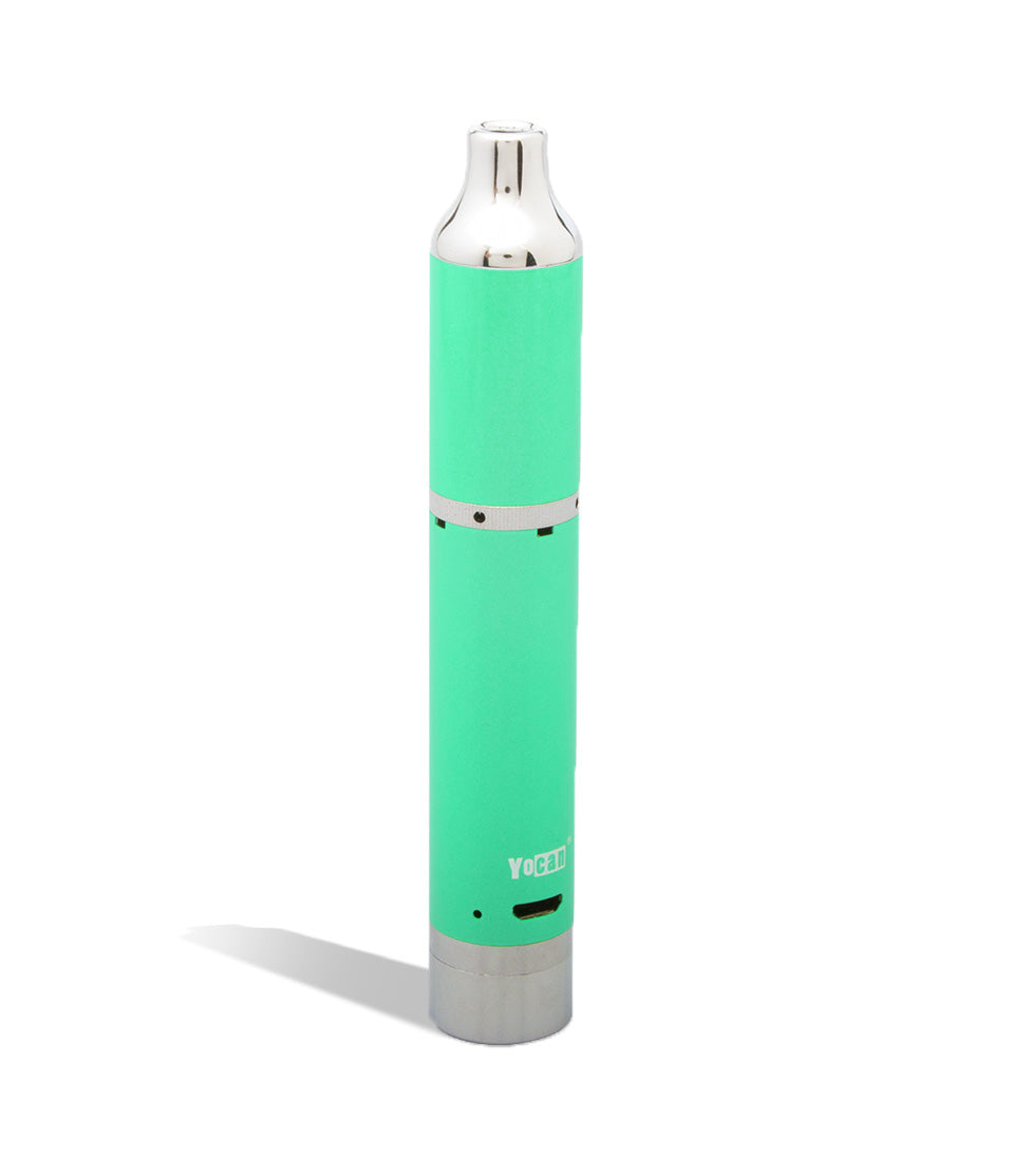 Azure Green back view Yocan Evolve Plus Concentrate Kit on white studio background