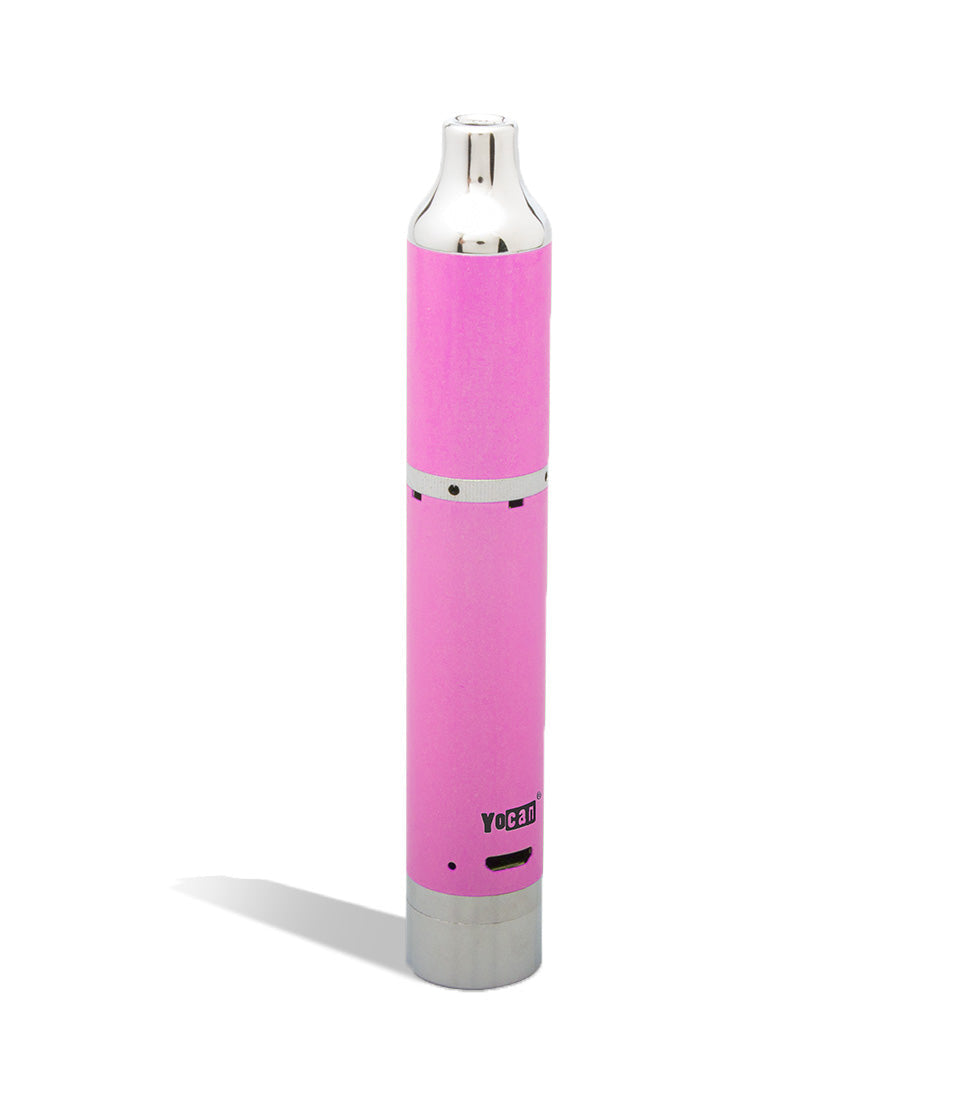 Sakura Pink back view Yocan Evolve Plus Concentrate Kit on white studio background