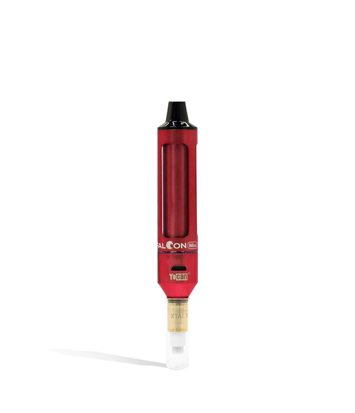 Red front view Yocan Falcon Mini Electric Nectar Collector on white studio background