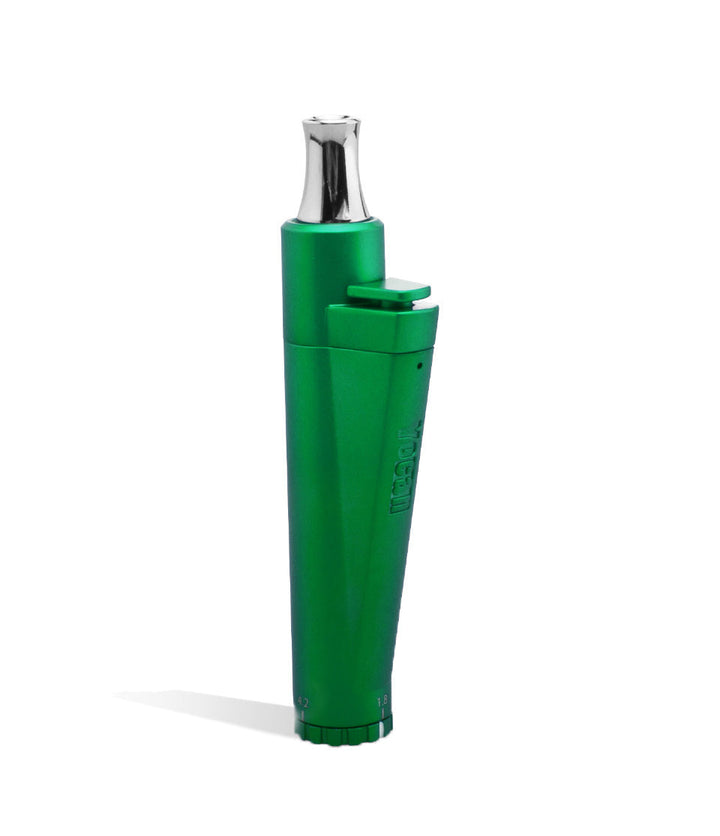 Green side view Yocan LIT Concentrate and Cartridge Vaporizer on white studio background